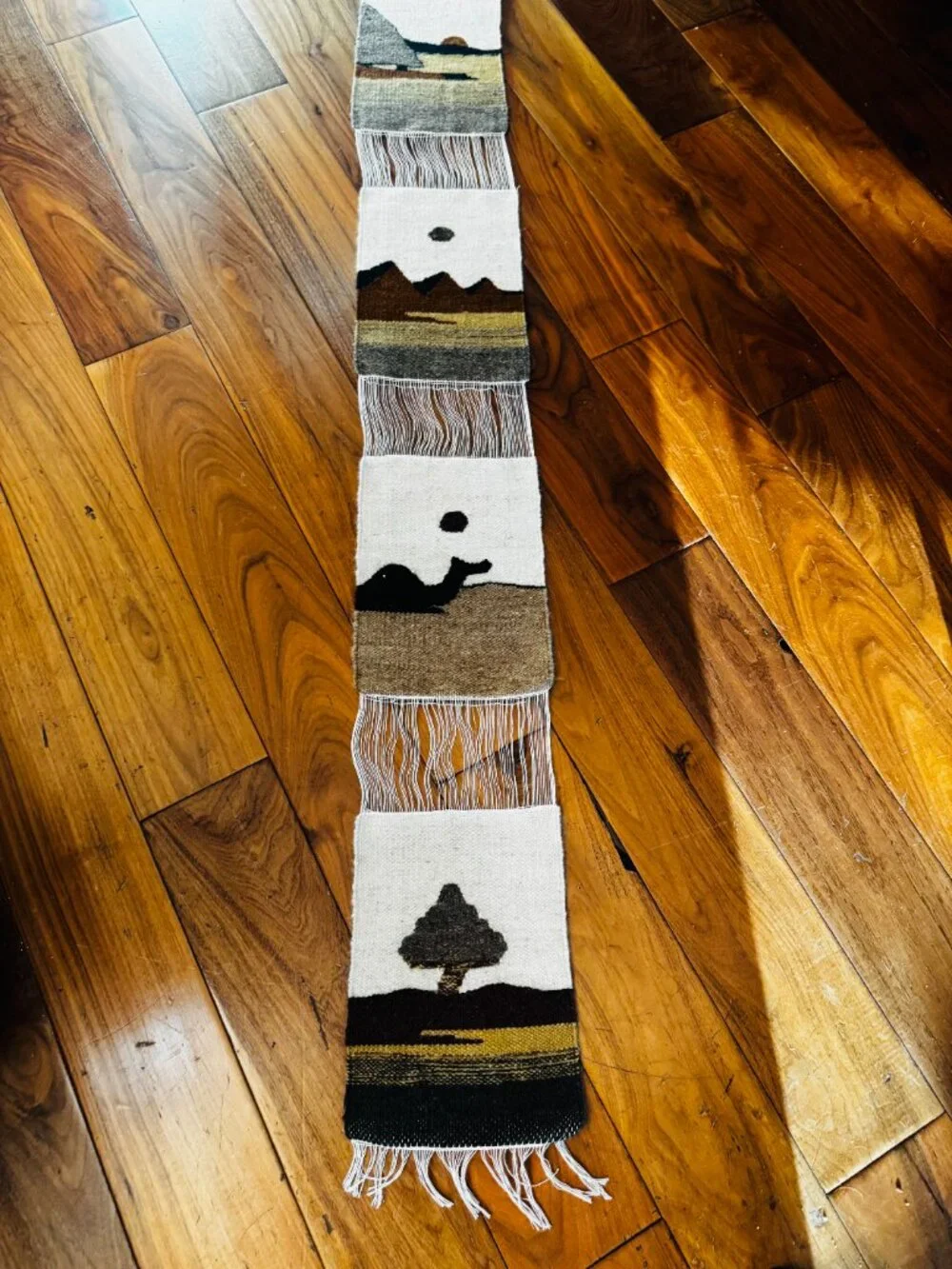 Woven Egyptian Art Handwoven Textile Runner Wall Decor 84x7.5